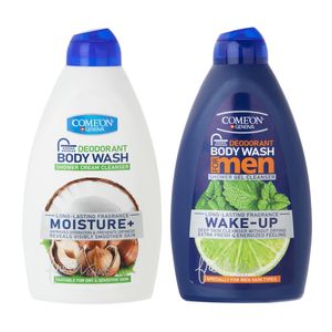شامپو بدن کامان مدل wake up حجم 510 میلی لیتر به همراه شامپو بدن کامان مدل moisture حجم 510 میلی لیتر